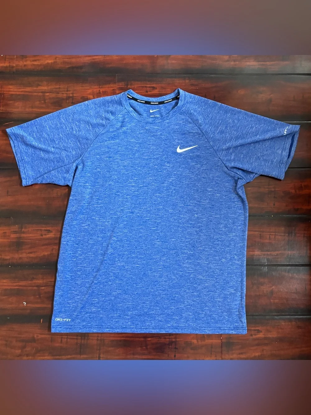 Nike Mens Short Sleeve swim Tee Trio - Red, Blue, Light Gray blue